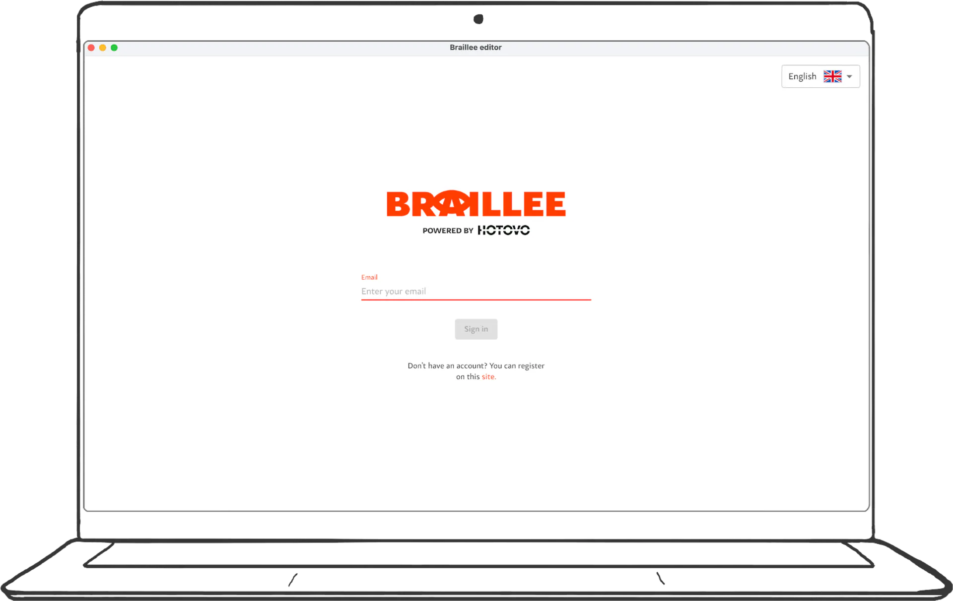 Braillee login page