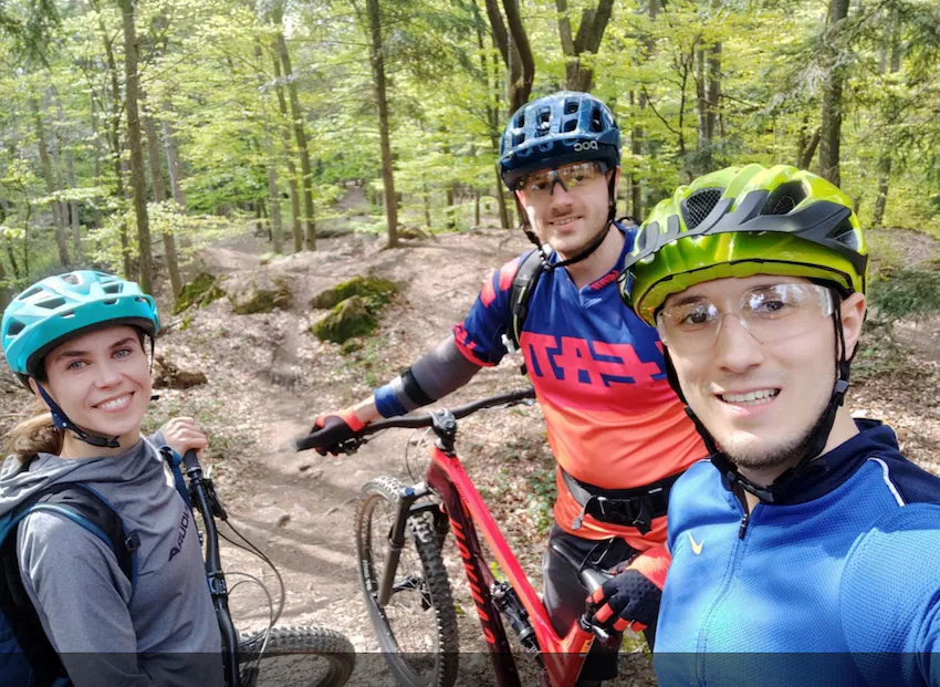 Team “Scrambled Legs” on a trail ride.