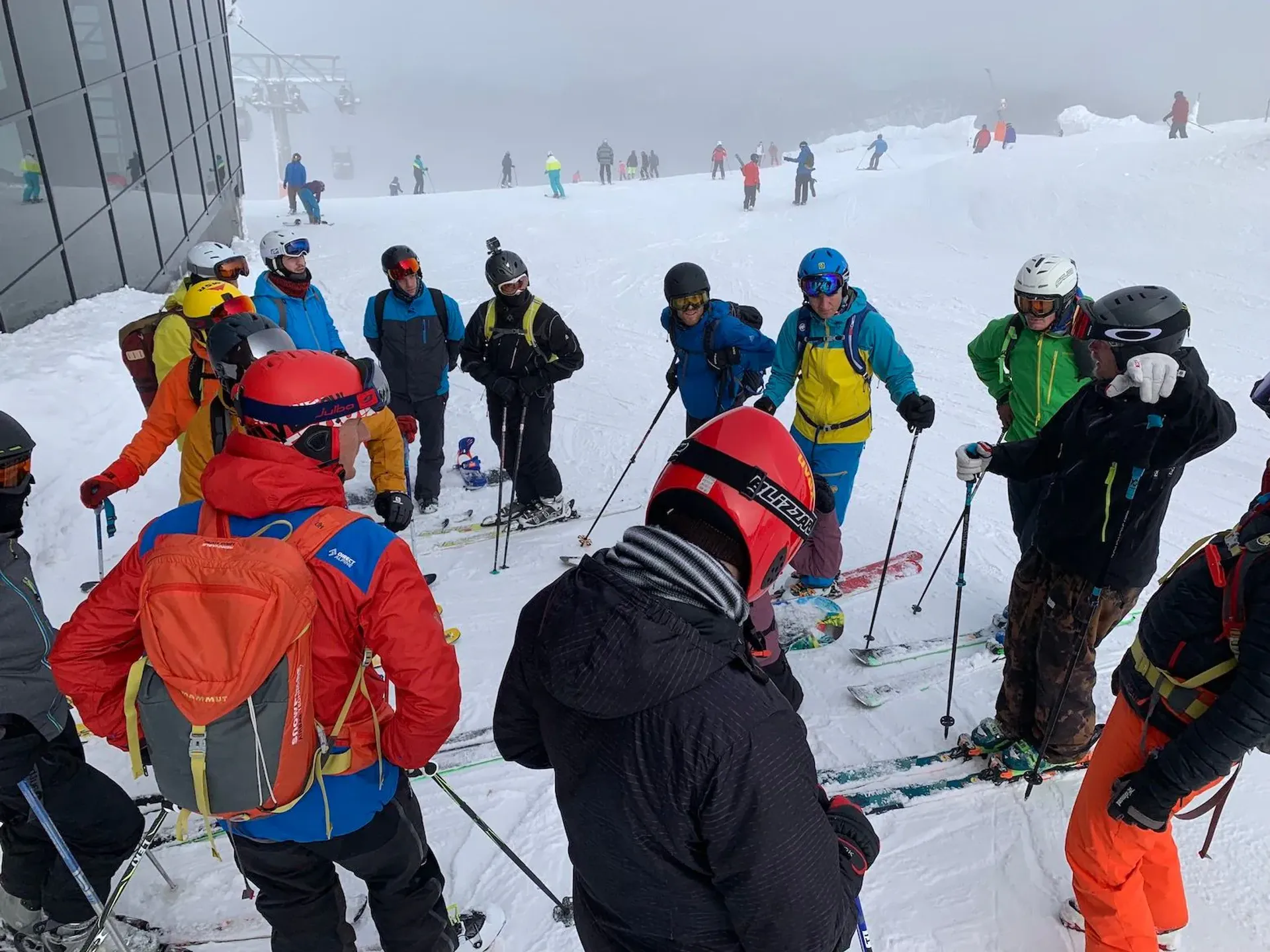 Instructions before deep snow ride